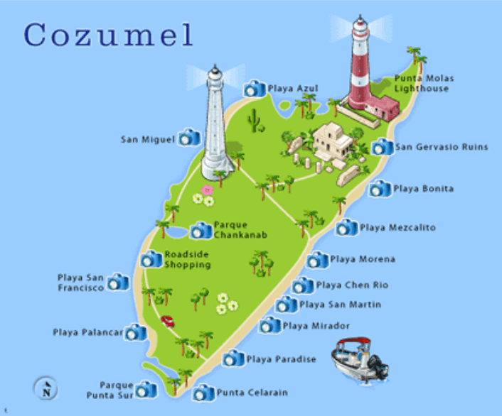 Mapa que ver en Cozumel
