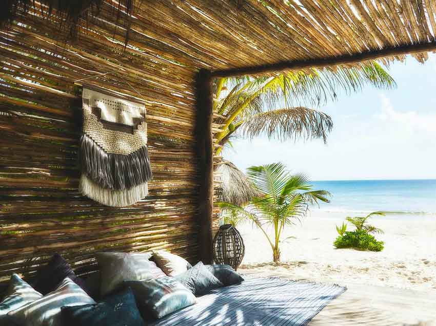 Muchos hoteles de Tulum se encuentran frente al mar